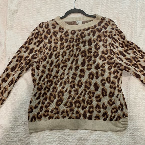 Leopard Crewneck Pullover Sweater - Target, L - Picture 2 of 4